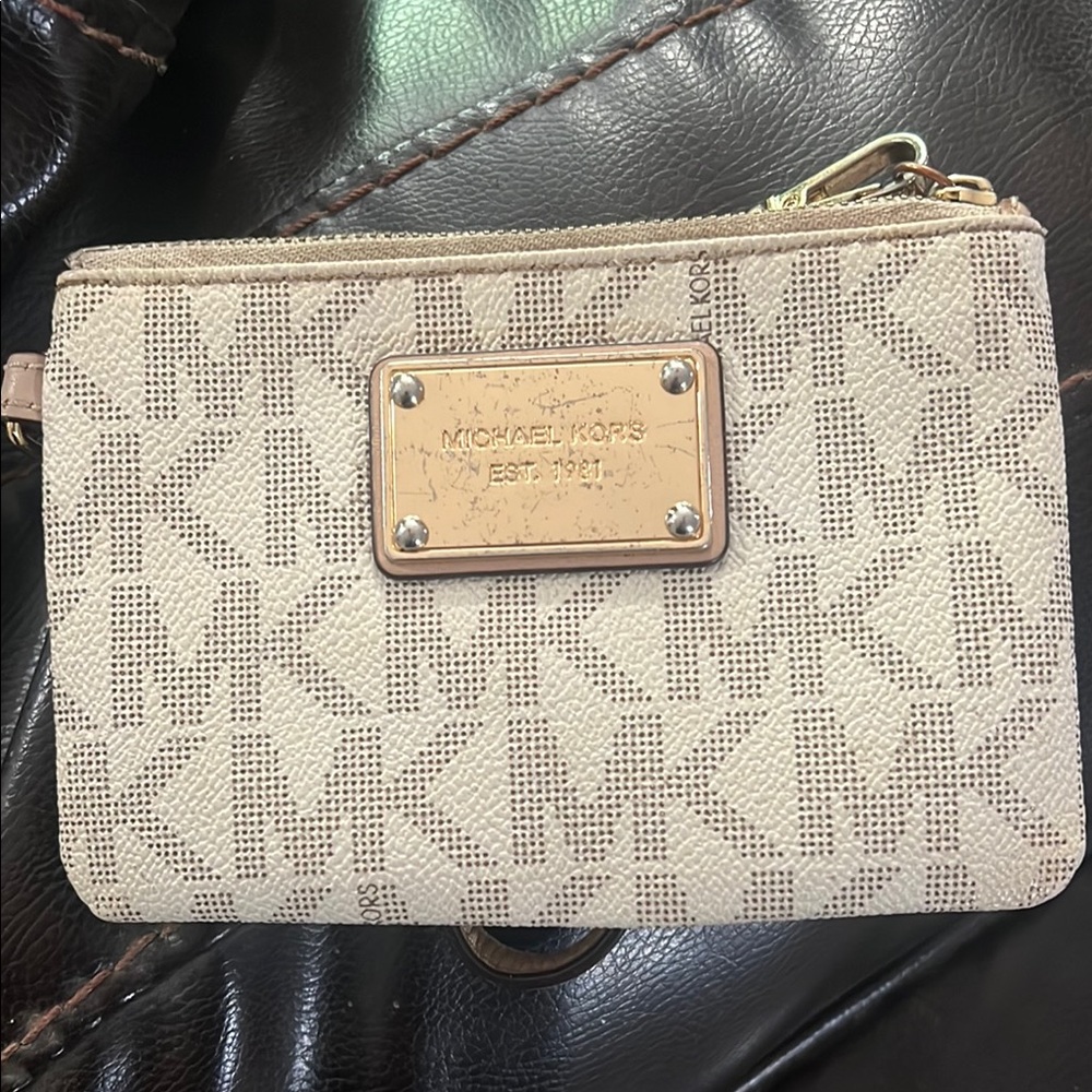 Michael Kors Cream Monogram Pouch
